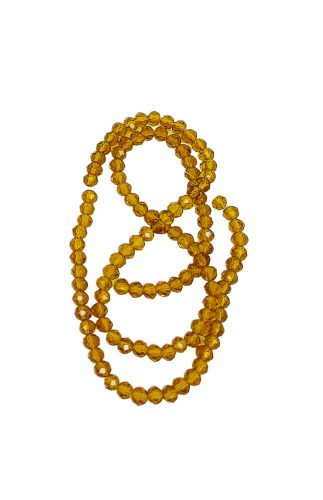 4 mm-es facettált üveggyöngy - Áttetsző "Arany-kávé"