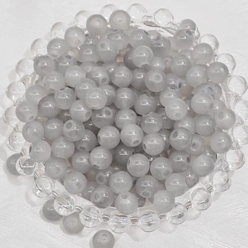 4 mm-es üveggyöngyök - Szürke - 50 db