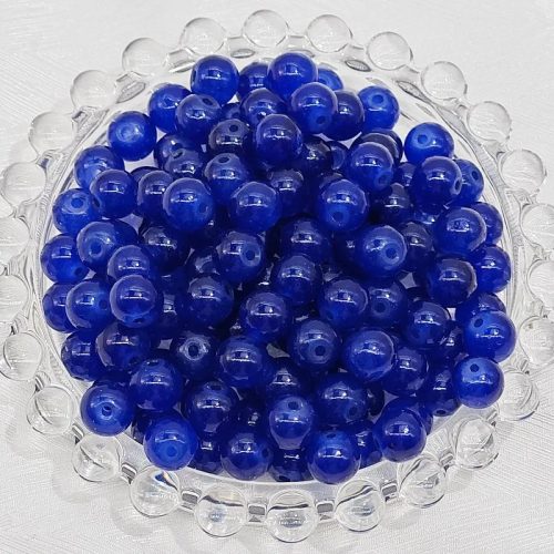 4 mm-es üveggyöngyök - Sötétkék - 50 db