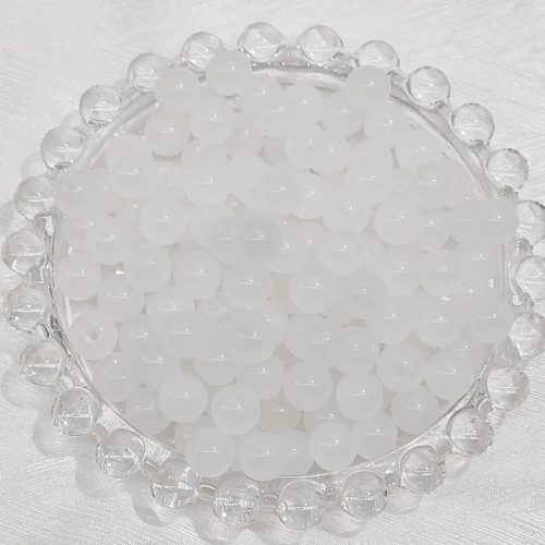 4 mm-es üveggyöngyök - Fehér - 50 db