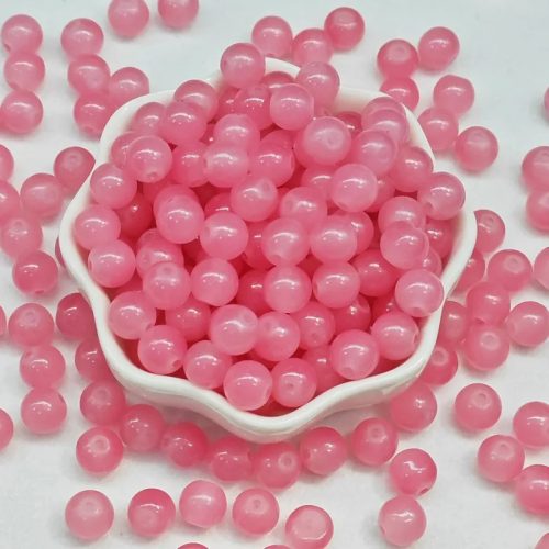 4 mm-es üveggyöngyök - Rózsaszín - 50 db