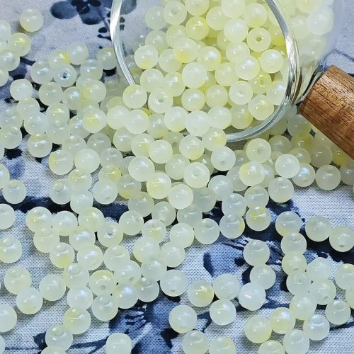 6 mm-es Bicolor üveggyöngyök - Sárga - 50 db